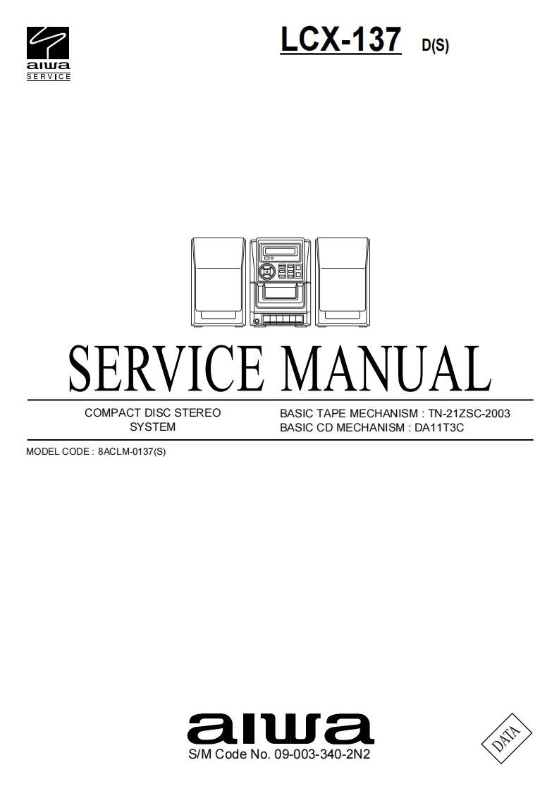 Aiwa-LCX137-cs-维修说明书手册含电器原理图