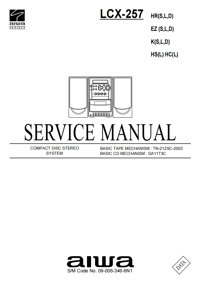 Aiwa-LCX257-cs-维修说明书手册含电器原理图