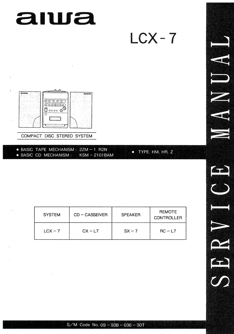 Aiwa-LCX7-cs-维修说明书手册含电器原理图