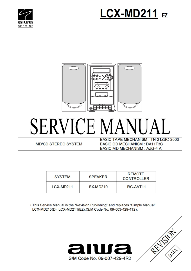 Aiwa-LCXMD211-cs-维修说明书手册含电器原理图