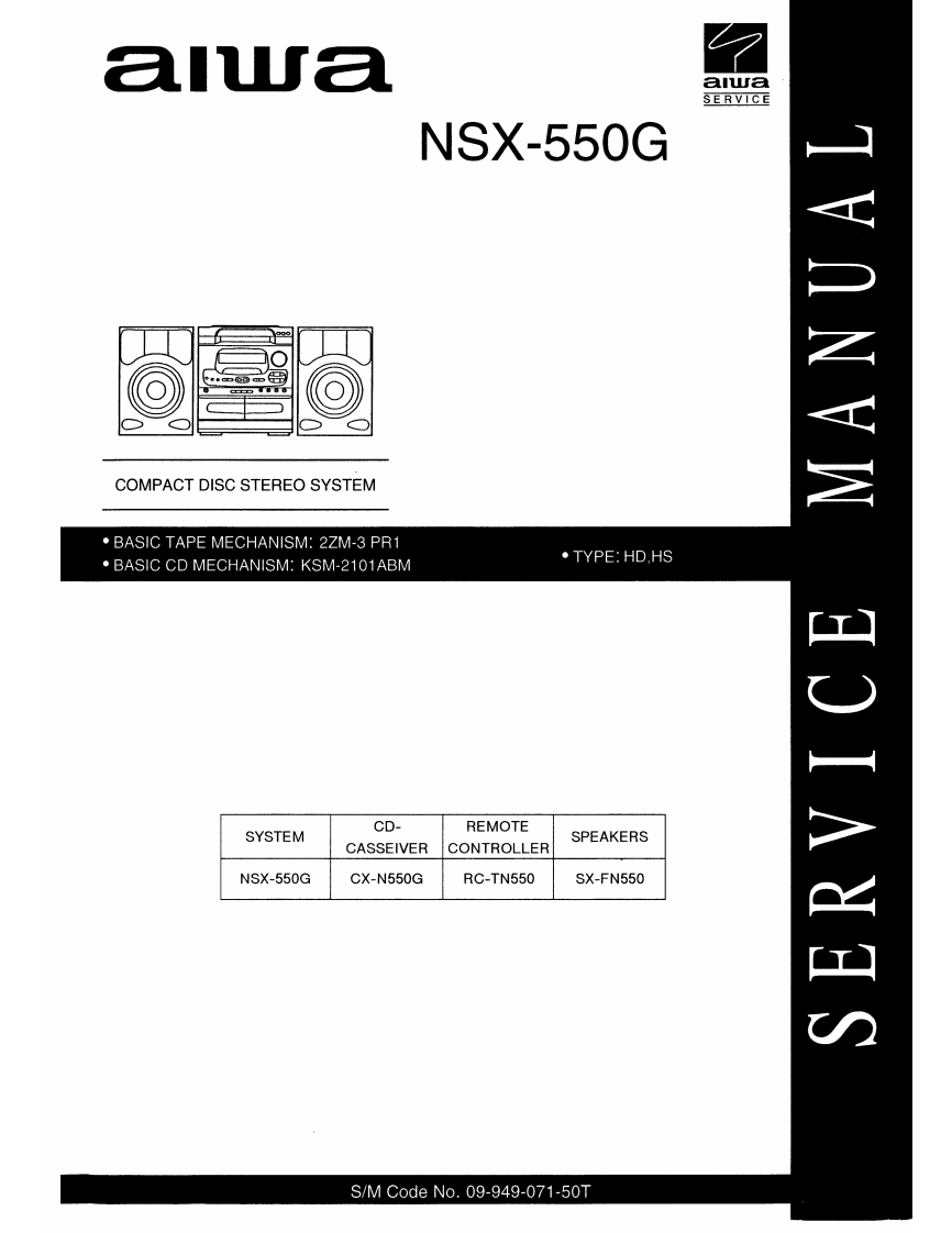 Aiwa-NSX550G-cs-维修说明书手册含电器原理图