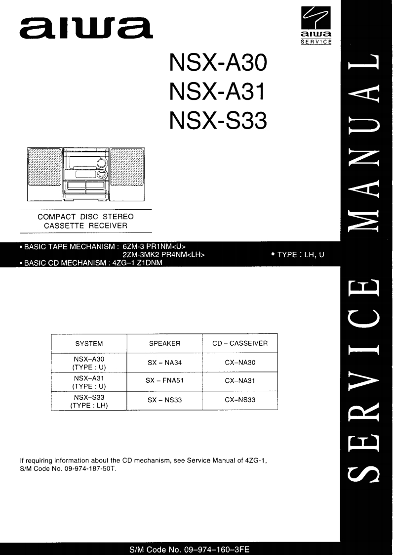 Aiwa-NSXA31-cs-维修说明书手册含电器原理图