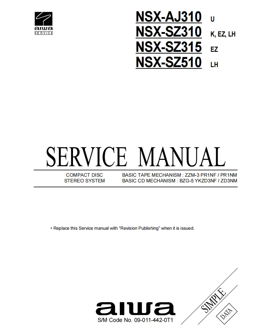 Aiwa-NSXAJ310-cs-维修说明书手册含电器原理图