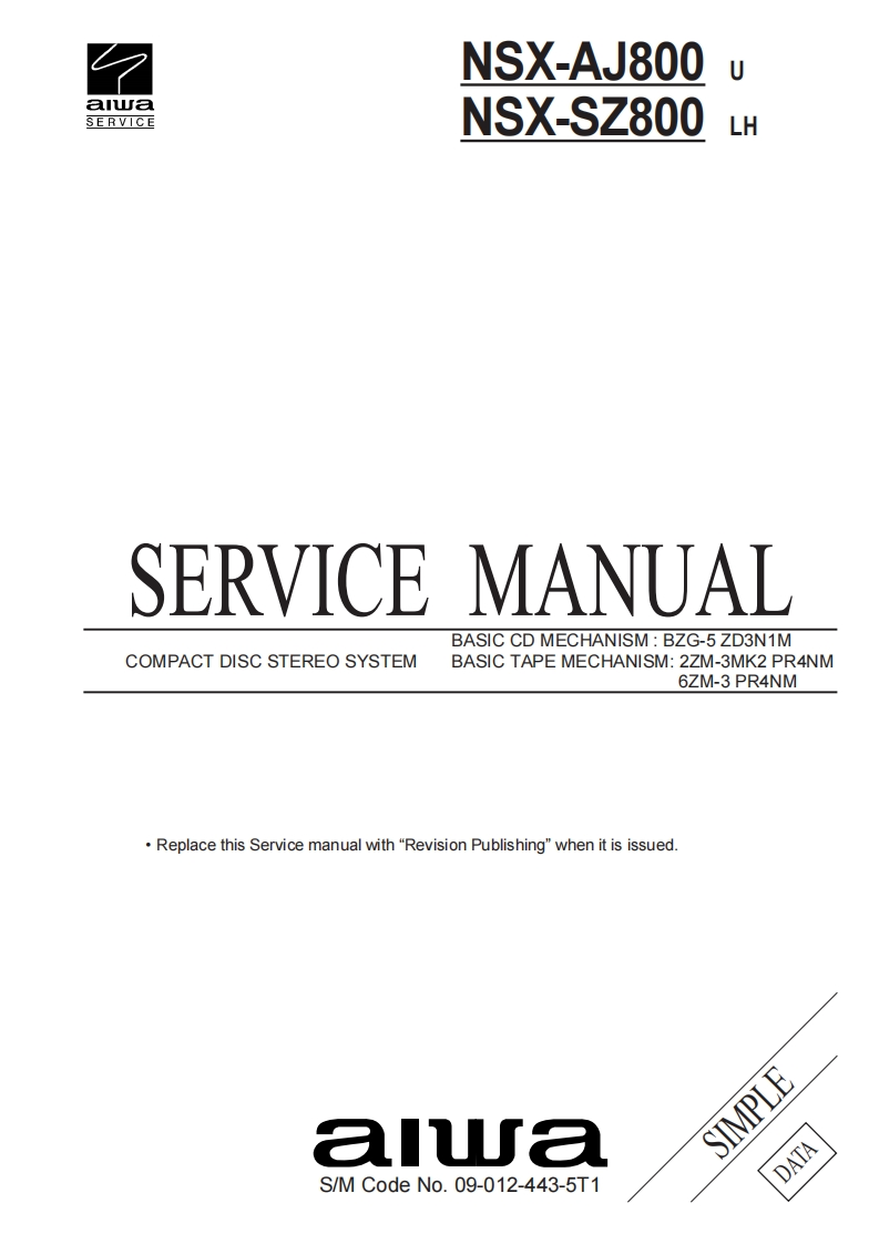 Aiwa-NSXAJ800-cs-s维修说明书手册含电器原理图