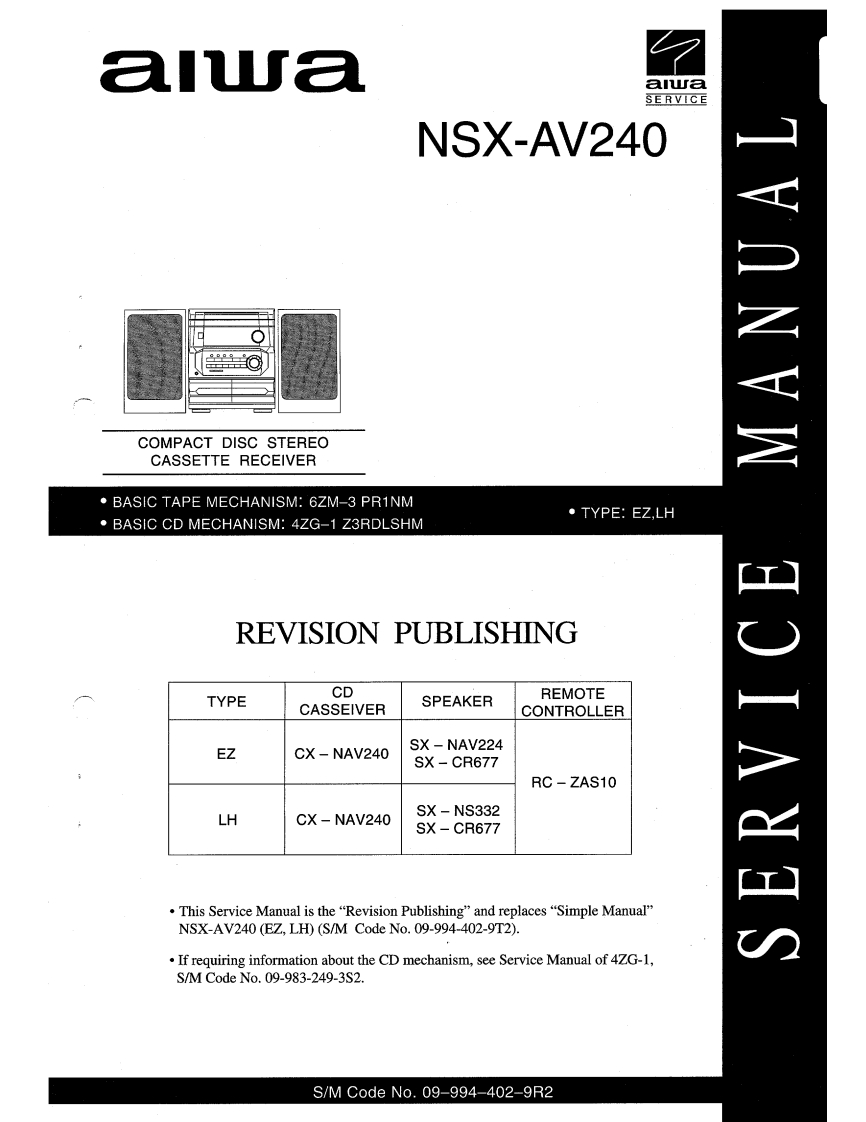 Aiwa-NSXAV240-cs-维修说明书手册含电器原理图