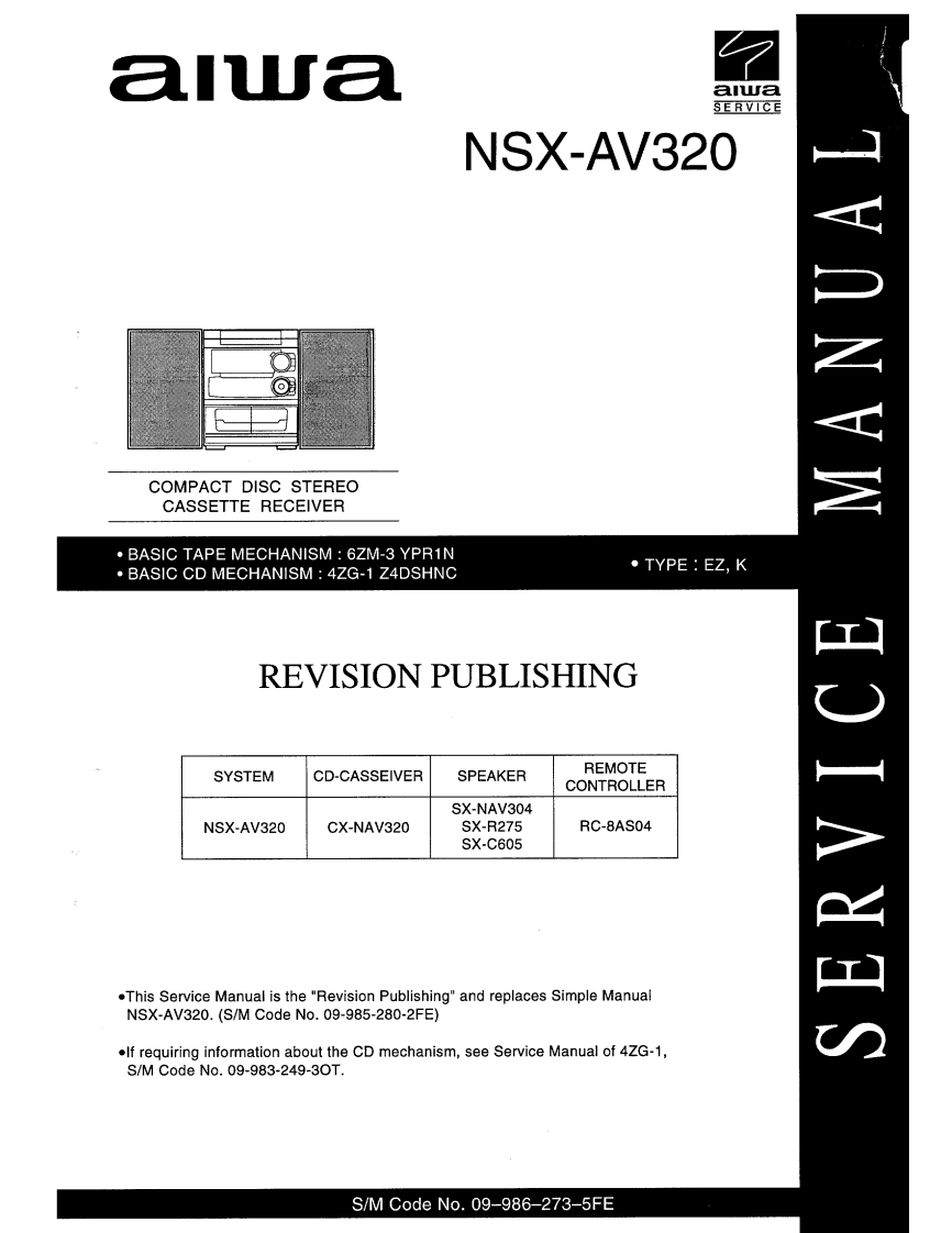 Aiwa-NSXAV320-cs-维修说明书手册含电器原理图