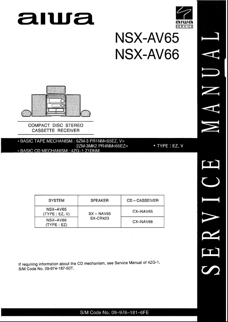 Aiwa-NSXAV66-cs-维修说明书手册含电器原理图