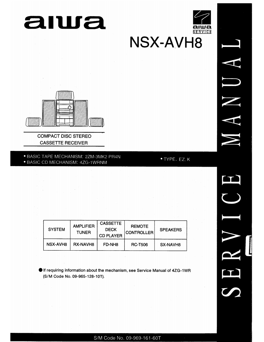Aiwa-NSXAVH8-cs-维修说明书手册含电器原理图