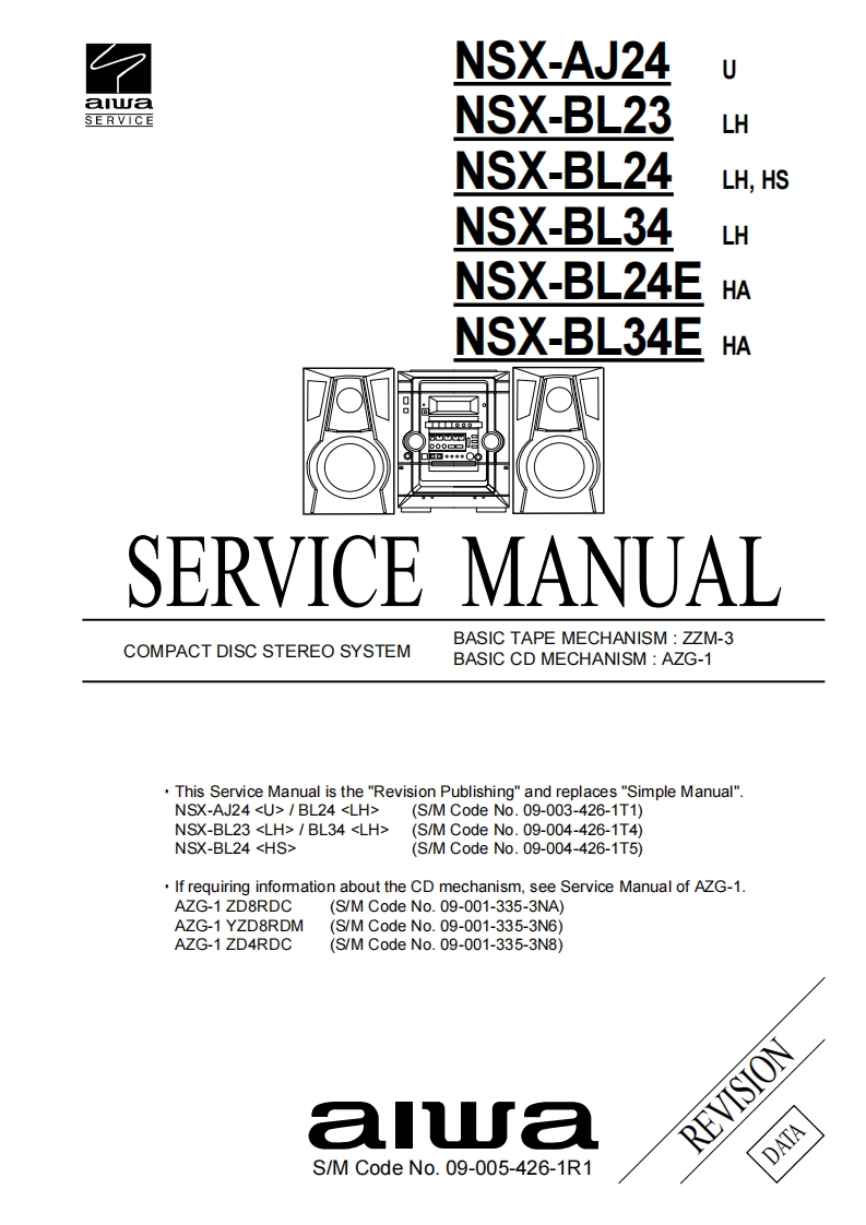 Aiwa-NSXBL23-cs-维修说明书手册含电器原理图