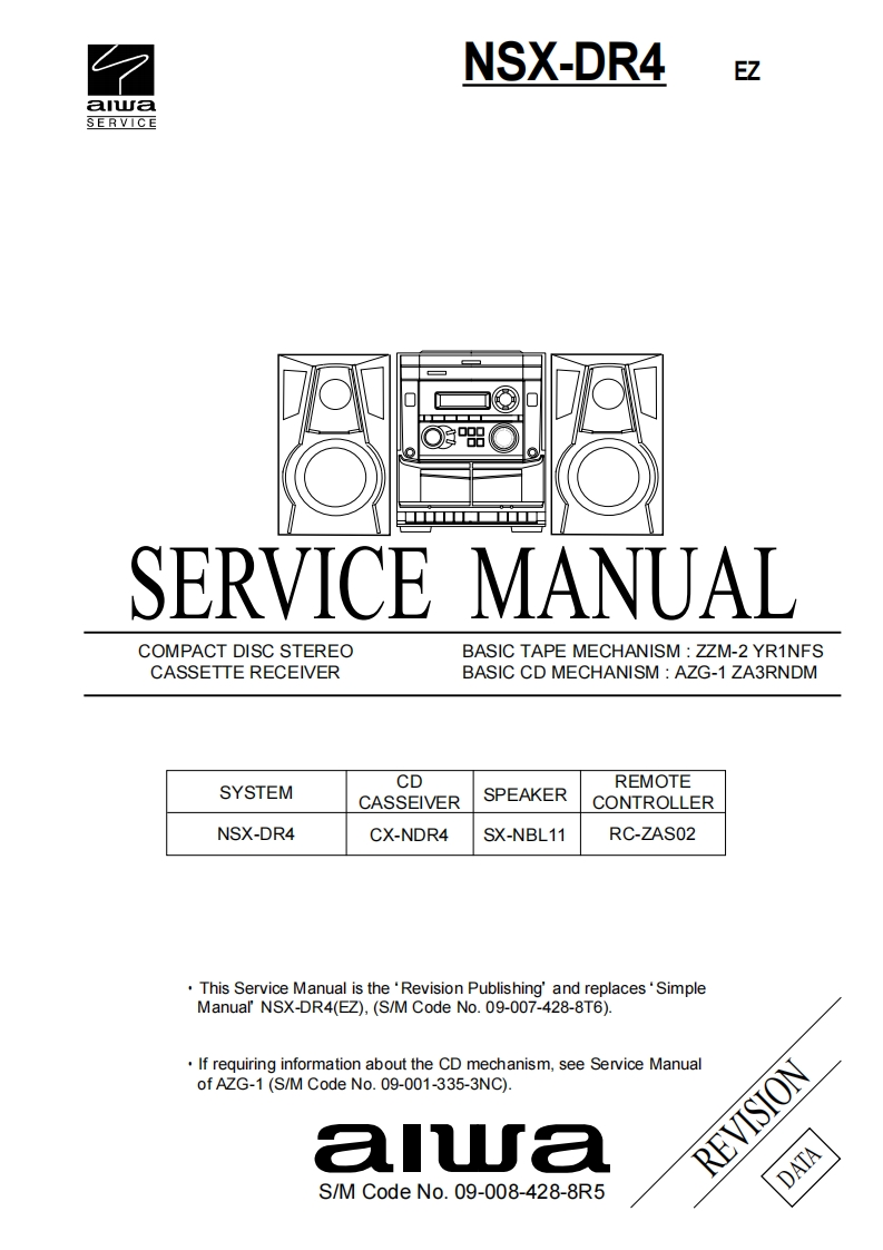 Aiwa-NSXDR4-cs-维修说明书手册含电器原理图