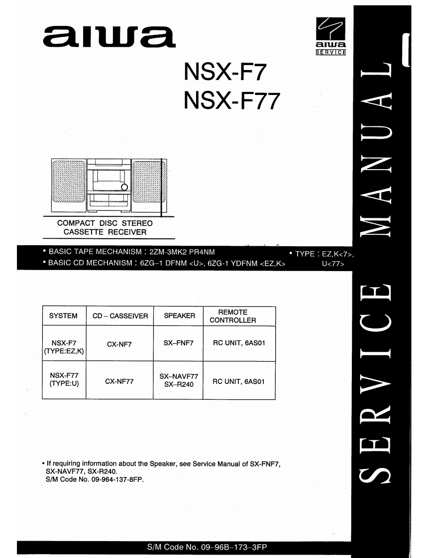 Aiwa-NSXF77-cs-维修说明书手册含电器原理图