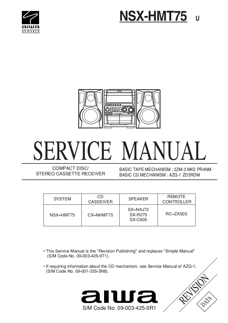 Aiwa-NSXHMT75-cs-维修说明书手册含电器原理图