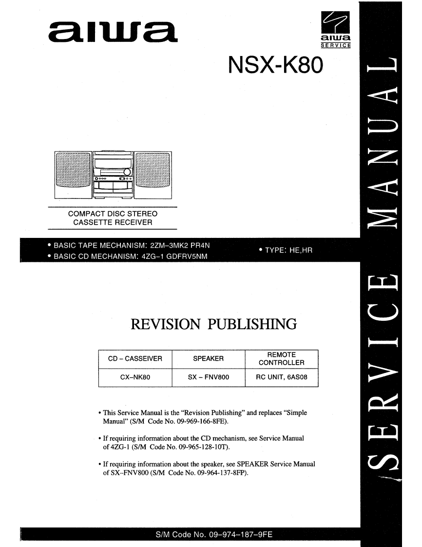 Aiwa-NSXK80-cs-维修说明书手册含电器原理图