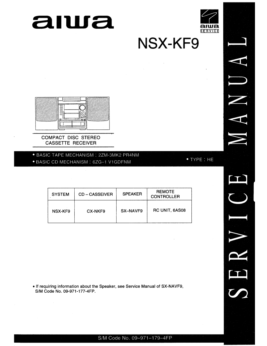 Aiwa-NSXKF9-cs-维修说明书手册含电器原理图