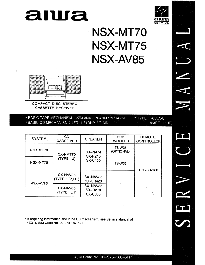 Aiwa-NSXMT75-cs-维修说明书手册含电器原理图