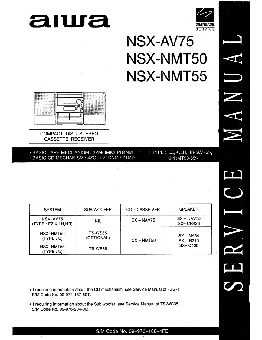 Aiwa-NSXNMT55-cs-维修说明书手册含电器原理图