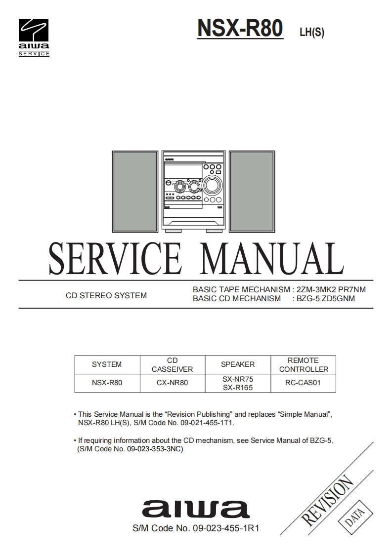 Aiwa-NSXR80-cs-维修说明书手册含电器原理图