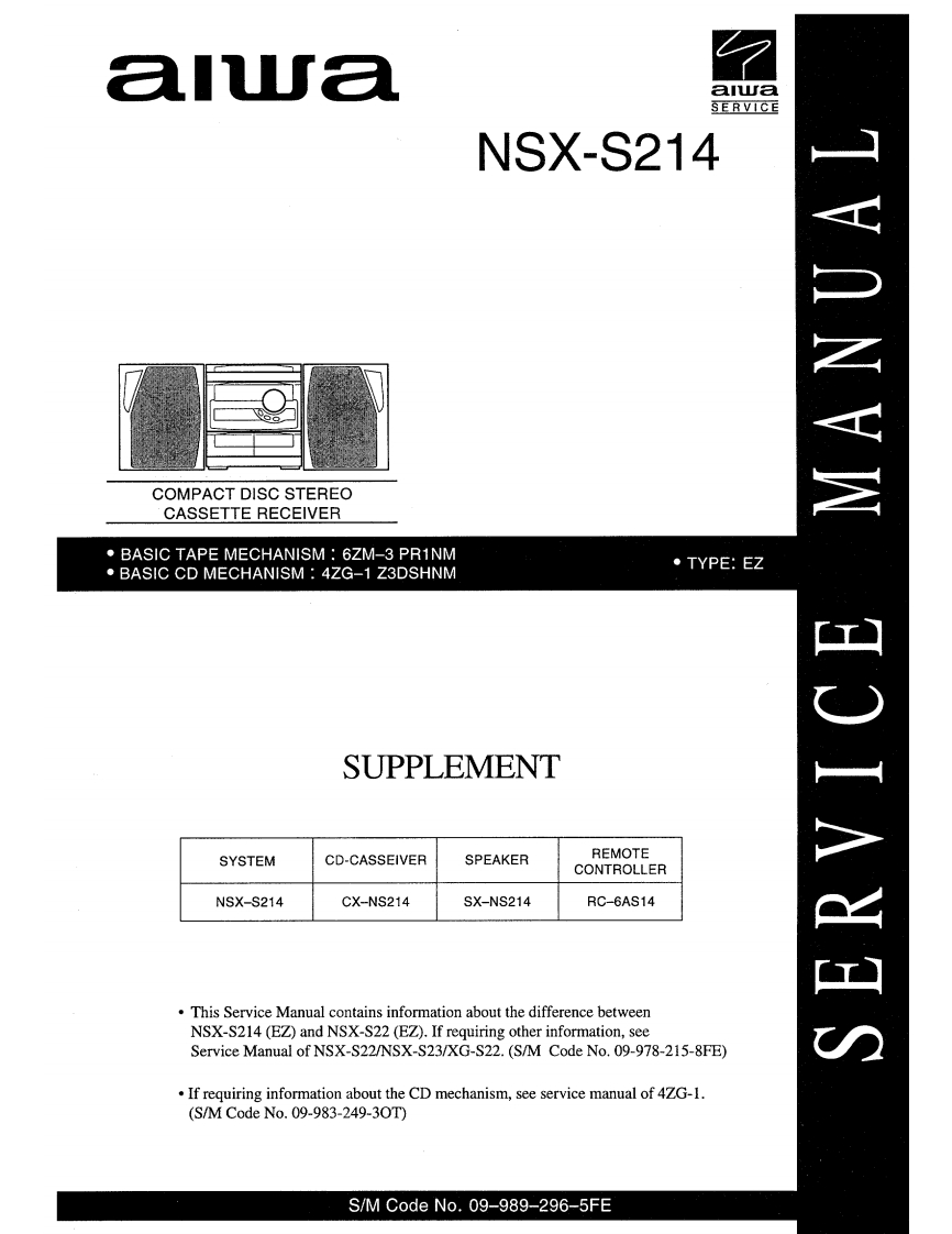 Aiwa-NSXS214-cs-维修说明书手册含电器原理图