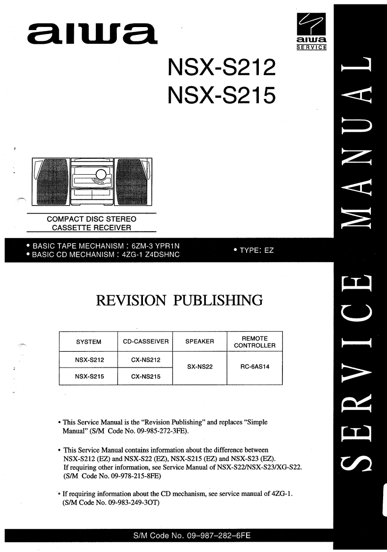 Aiwa-NSXS215-cs-维修说明书手册含电器原理图