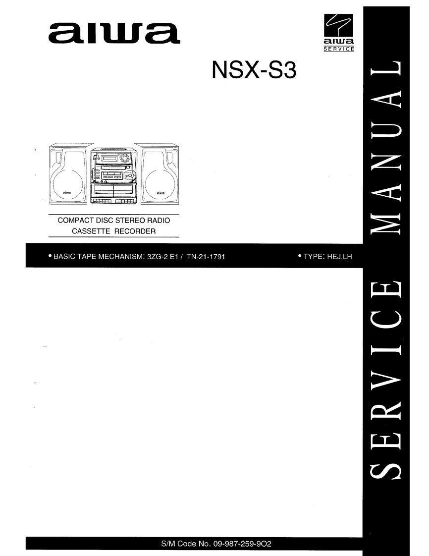 Aiwa-NSXS3-cs-维修说明书手册含电器原理图
