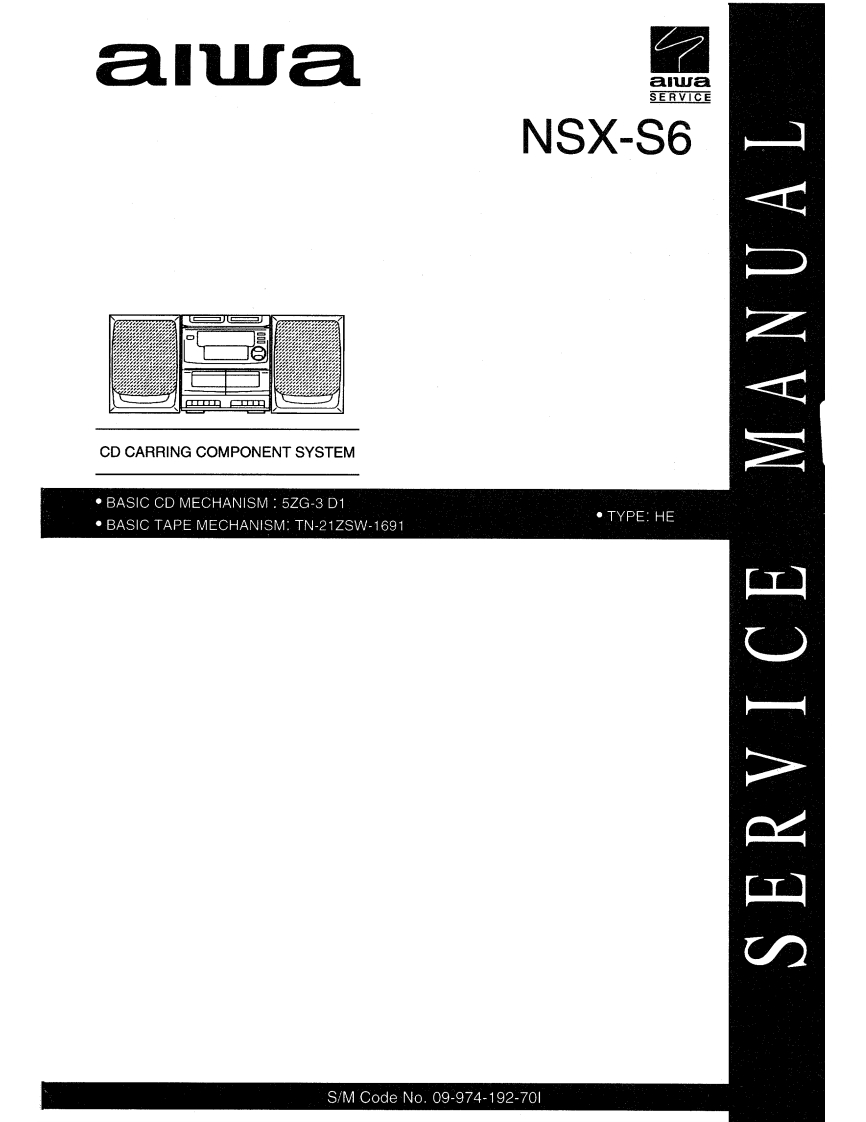 Aiwa-NSXS6-cs-维修说明书手册含电器原理图