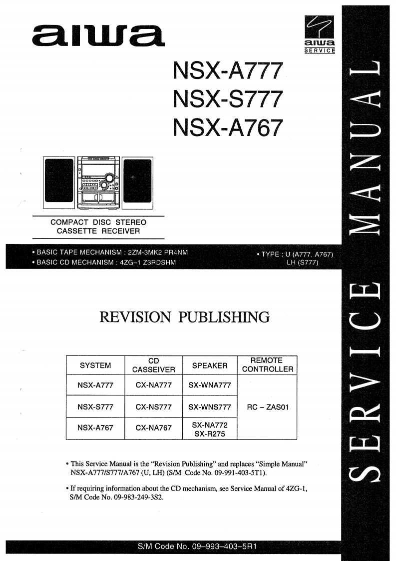 Aiwa-NSXS777-cs-维修说明书手册含电器原理图