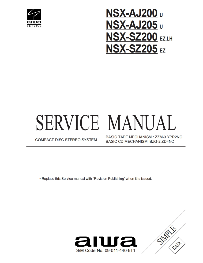 Aiwa-NSXSZ200-cs-维修说明书手册含电器原理图