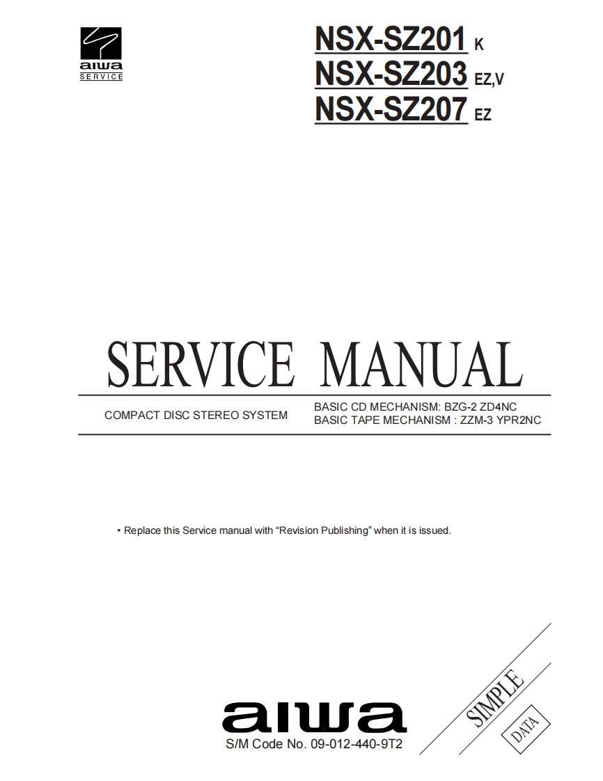 Aiwa-NSXSZ207-cs-维修说明书手册含电器原理图