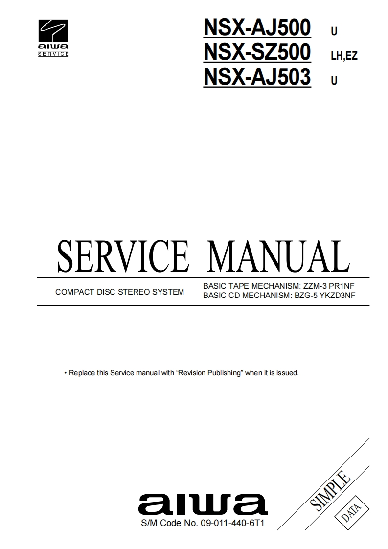 Aiwa-NSXSZ500-cs-维修说明书手册含电器原理图