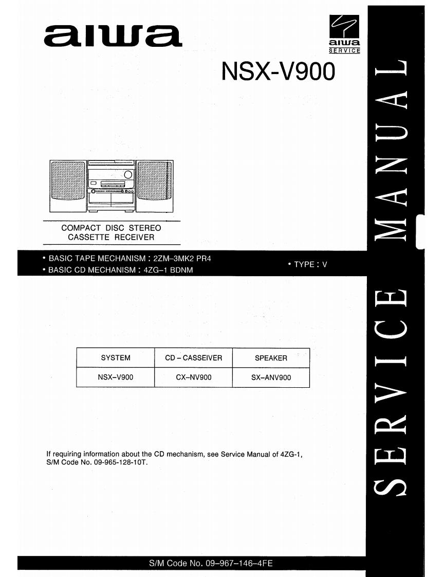 Aiwa-NSXV900-cs-维修说明书手册含电器原理图