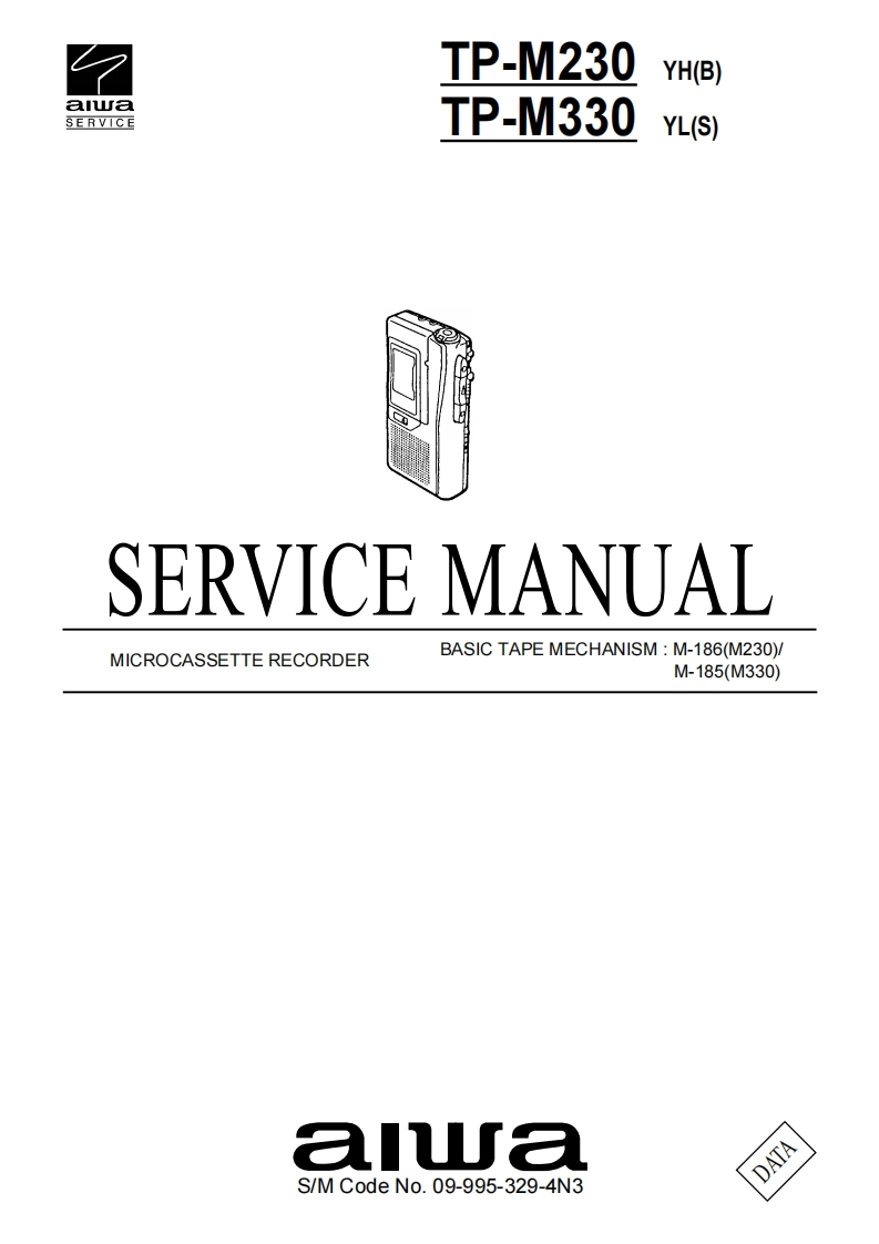 Aiwa-TPM230-tape-维修说明书手册含电器原理图