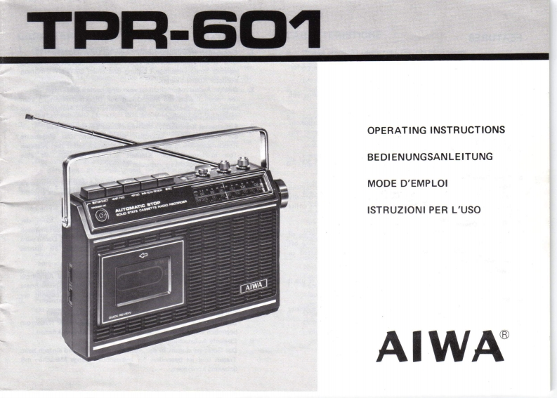 Aiwa-TPR601-tape-维修说明书手册含电器原理图