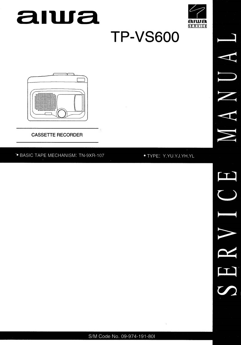Aiwa-TPVS600-tape-维修说明书手册含电器原理图