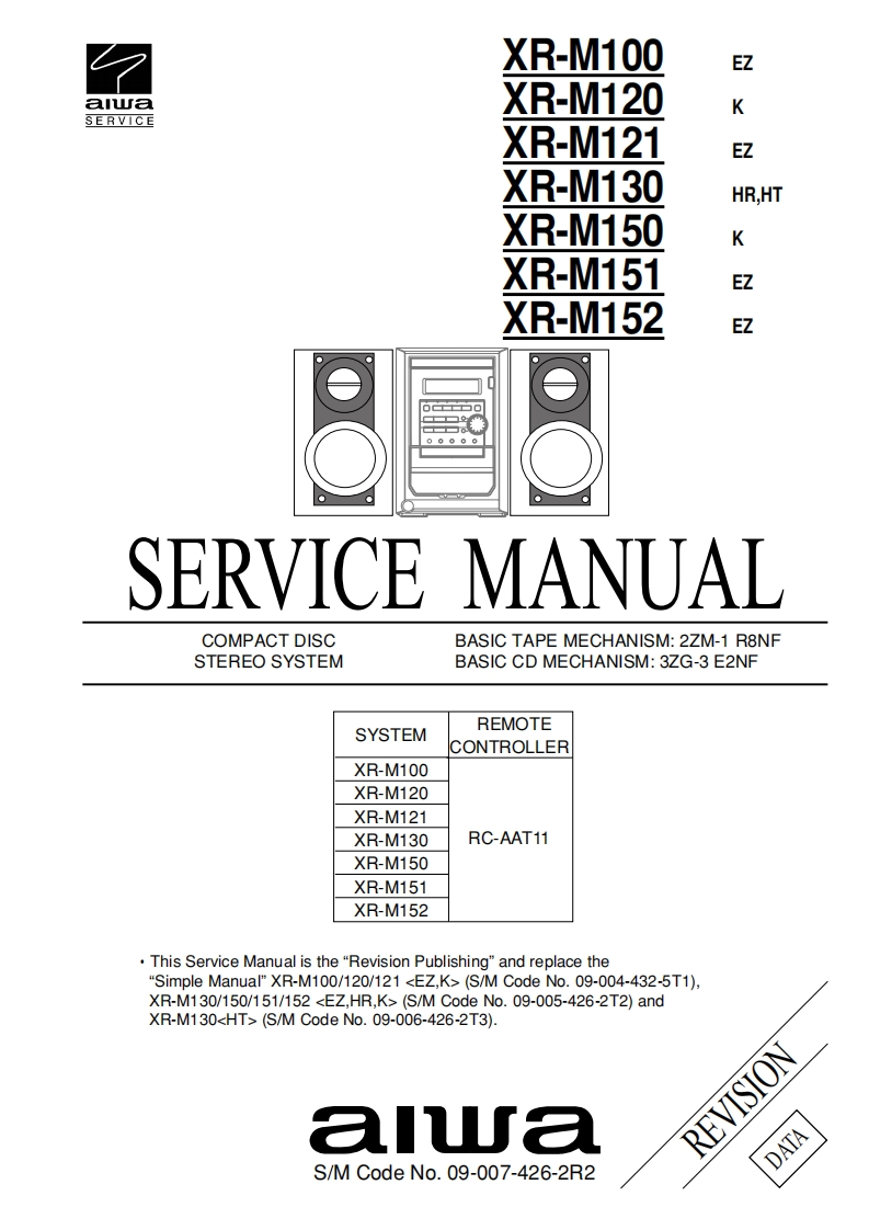 Aiwa-XRM121-cs-维修说明书手册含电器原理图