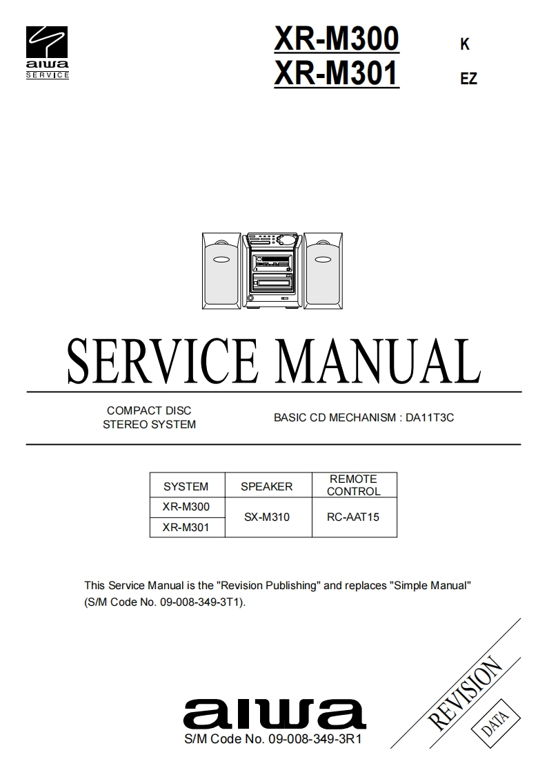 Aiwa-XRM300-cs-维修说明书手册含电器原理图