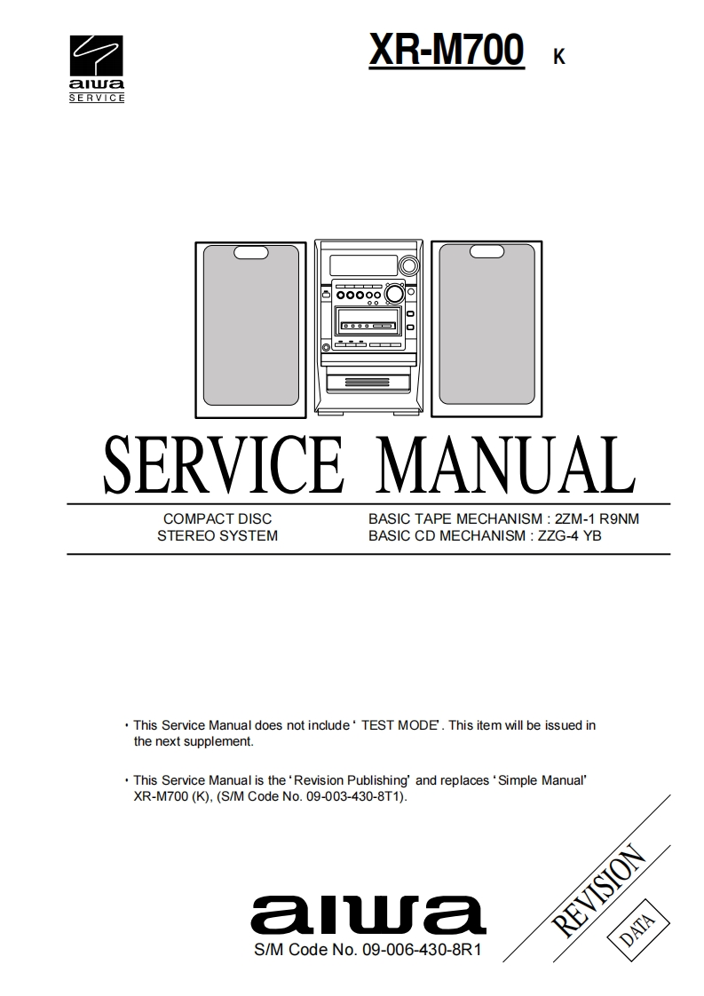 Aiwa-XRM700-cs-维修说明书手册含电器原理图