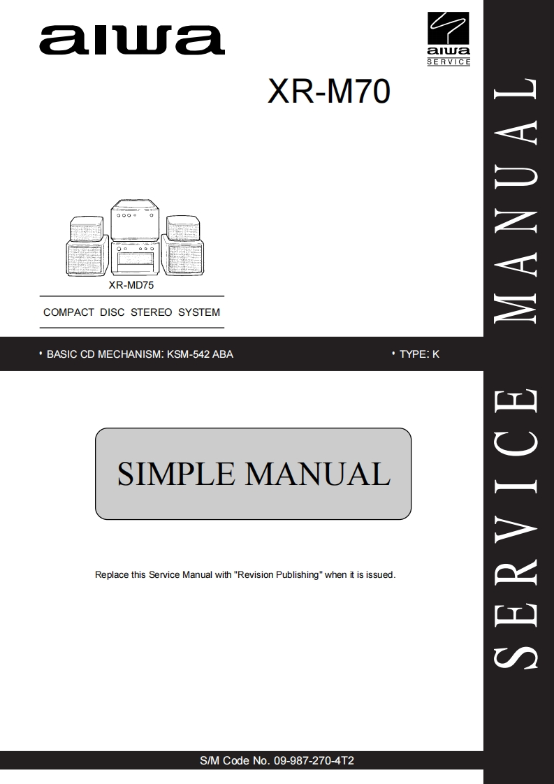 Aiwa-XRMD75-cs-维修说明书手册含电器原理图
