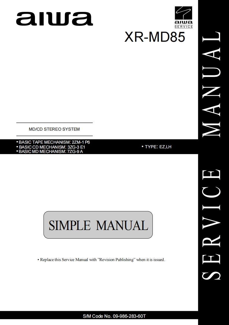 Aiwa-XRMD85-cs-维修说明书手册含电器原理图