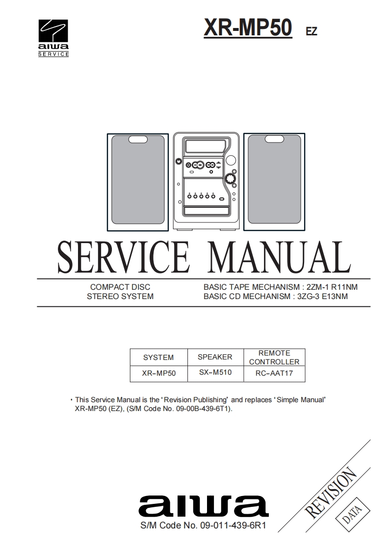 Aiwa-XRMP50-cs-维修说明书手册含电器原理图