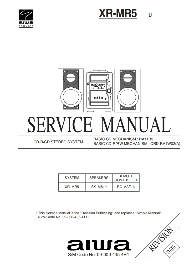 Aiwa-XRMR5-cs-维修说明书手册含电器原理图