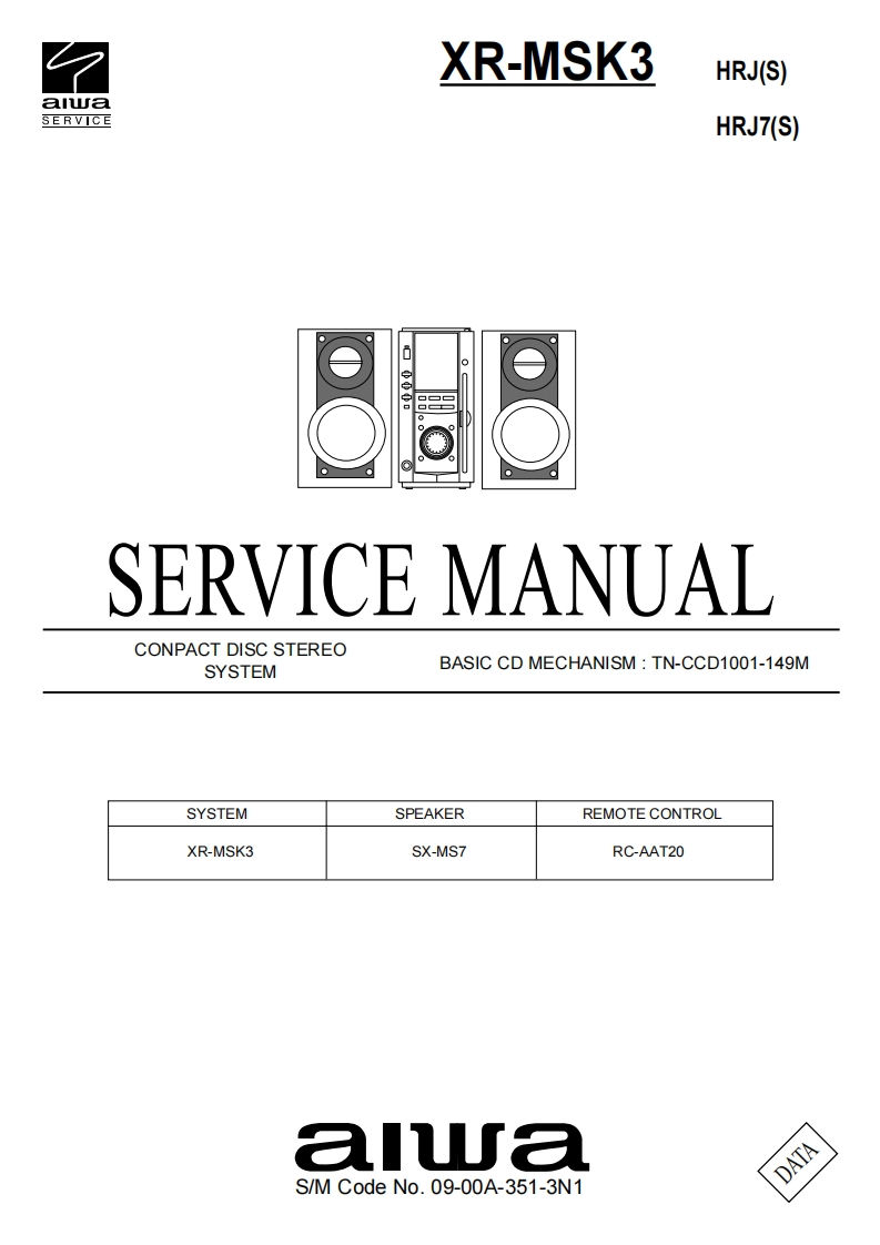 Aiwa-XRMSK3-cs-维修说明书手册含电器原理图
