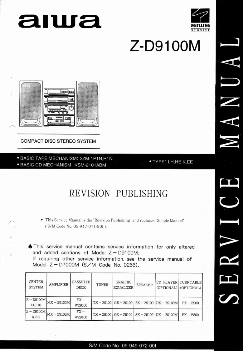 Aiwa-ZD9100M-cs-维修说明书手册含电器原理图