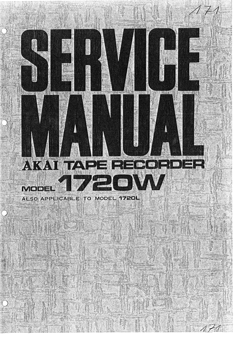 Akai-1720W-tape-维修说明书手册含电器原理图