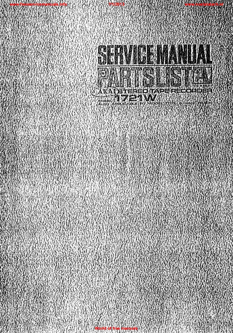 Akai-1721W-tape-维修说明书手册含电器原理图