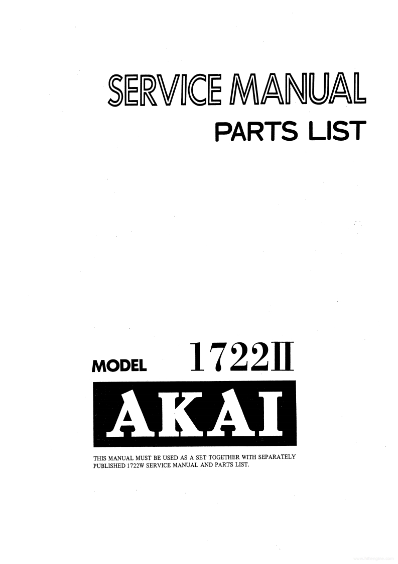 Akai-1722MK2-tape-电气原理图手册