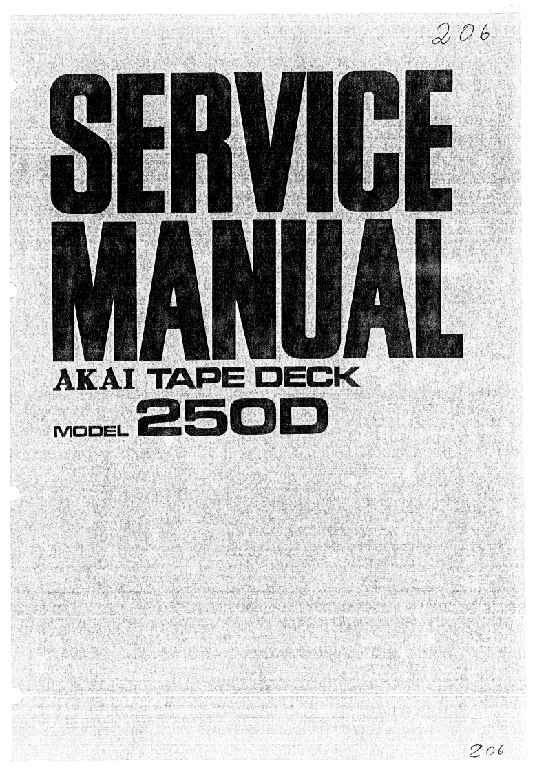 Akai-250D-tape-维修说明书手册含电器原理图