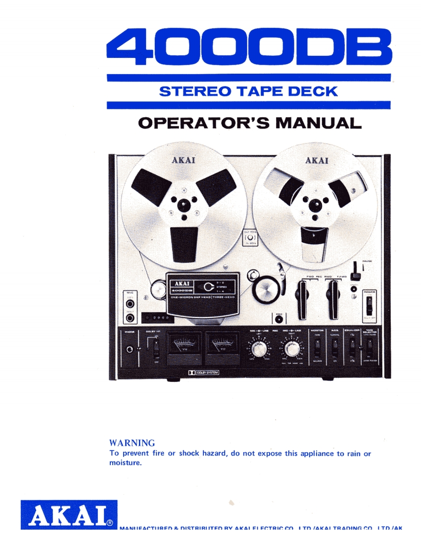 Akai-4000-DB-所有说明书手册-2