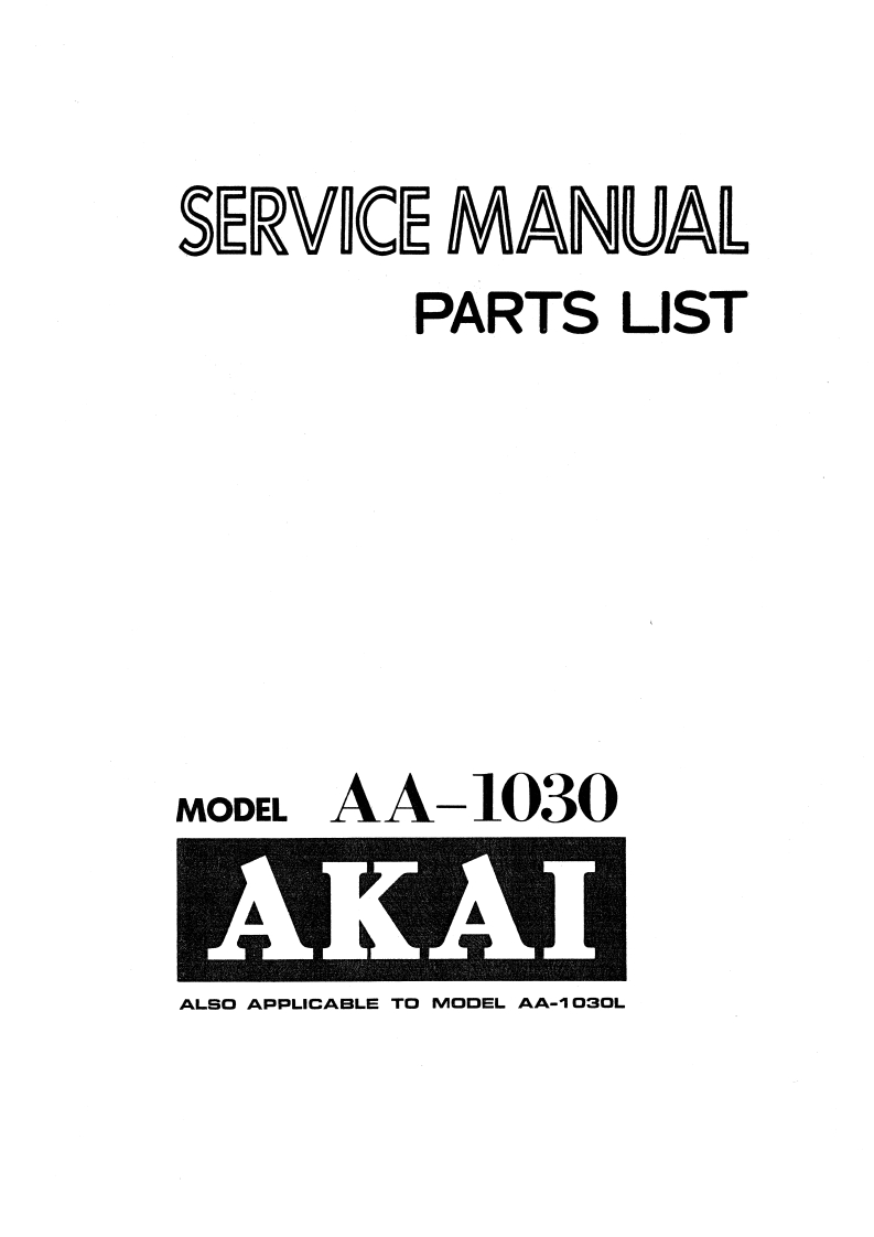 Akai-AA-1030-1030-L-维修电器原理图手册