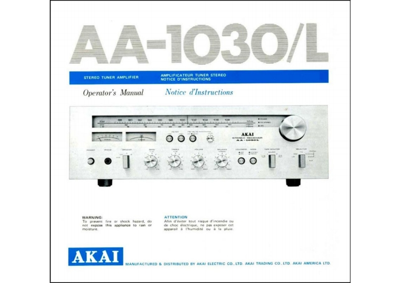 Akai-AA-1030-所有说明书手册