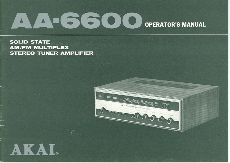 Akai-AA-6600-所有说明书手册